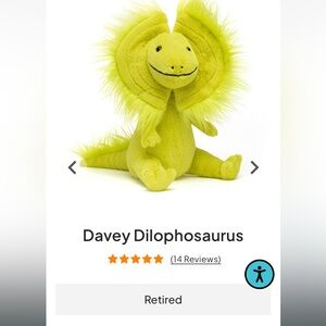 Davey Dilophosaurus RETIRED JellyCat